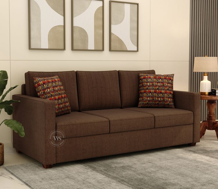 Niwara 3 Seater Fabric Sofa (Cotton, Mocha Brown) Niwara 3 Seater Fabric Sofa (Cotton, Mocha Brown)