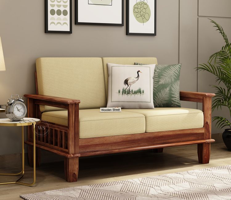Quartz 2 Seater Wooden Sofa