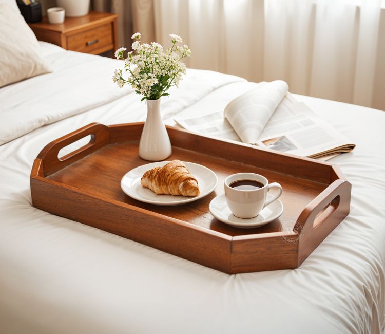 Cosmos Mango Wood Handcrafted Octagonal Serving Tray - 48.3 L x 33 W cm