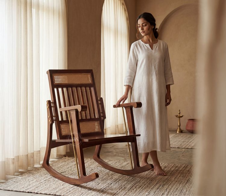 Rocking chair wooden online at best price