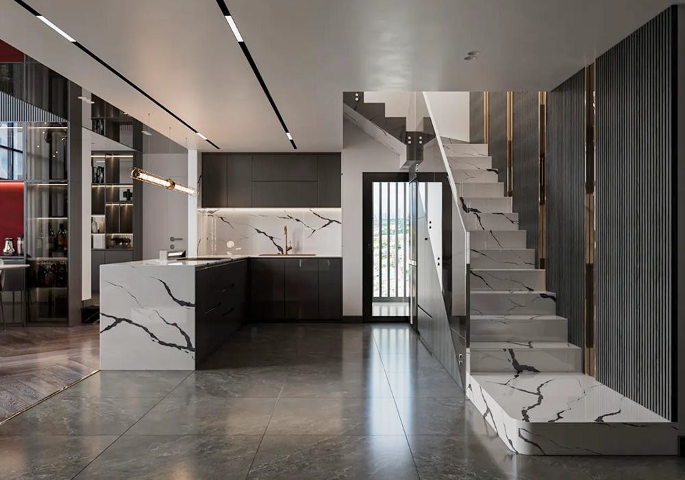 Ash L Shape Modular Kitchen Design - Wooden street