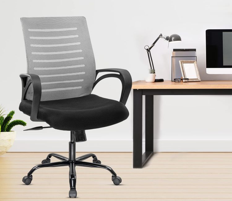 Atom Breathable Mesh Adjustable Ergonomic Office Chair (Grey) Atom Breathable Mesh Adjustable Ergonomic Office Chair (Grey) – Grey mesh ergonomic office chair with adjustable height and lumbar support.