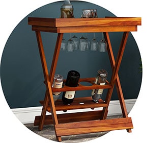 Bar Trolleys Woodenstreet online india furniture Bar Trolleys