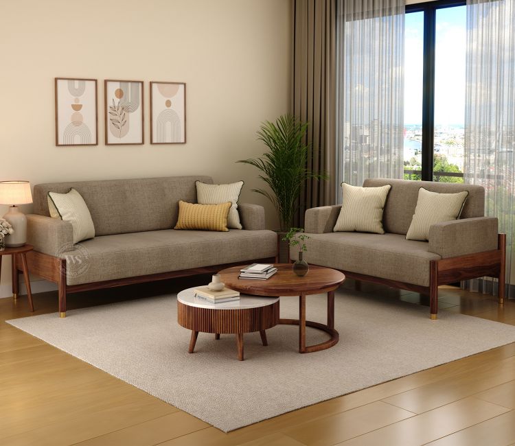 Designer Sofa - Kairav Modern 3+1+1 Wooden Sofa Set
