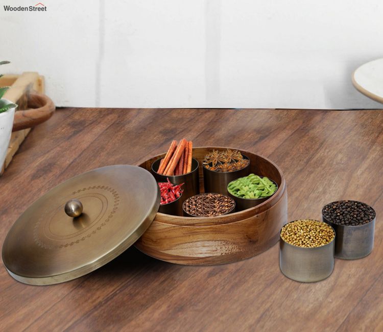 buy wooden spice box online india low price, bangalore, mumbai, chennai