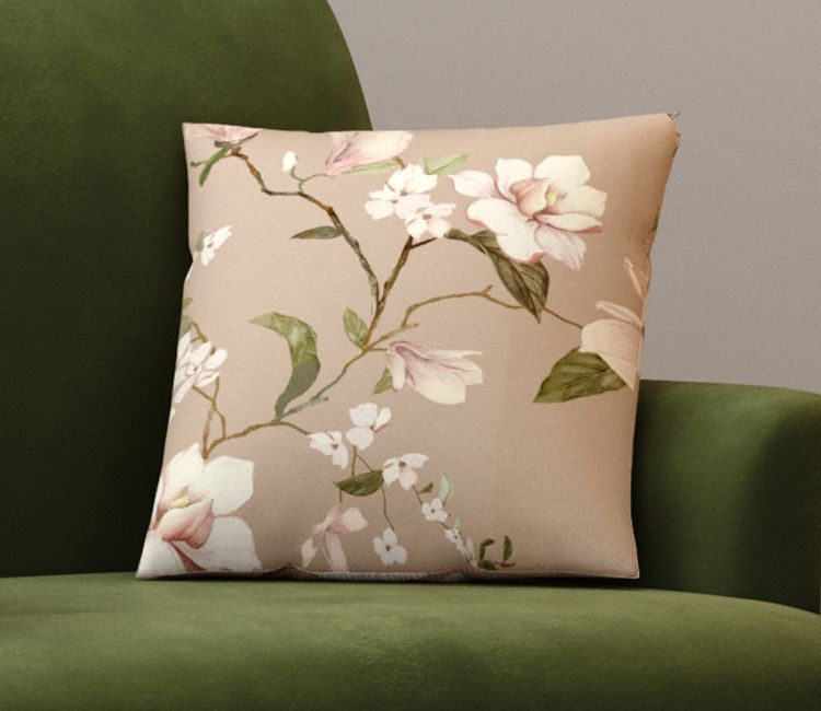 Krista 16x16 Inch Floral Cushion Cover with Filler Pack of 1 | floral pillow cover design online at low price