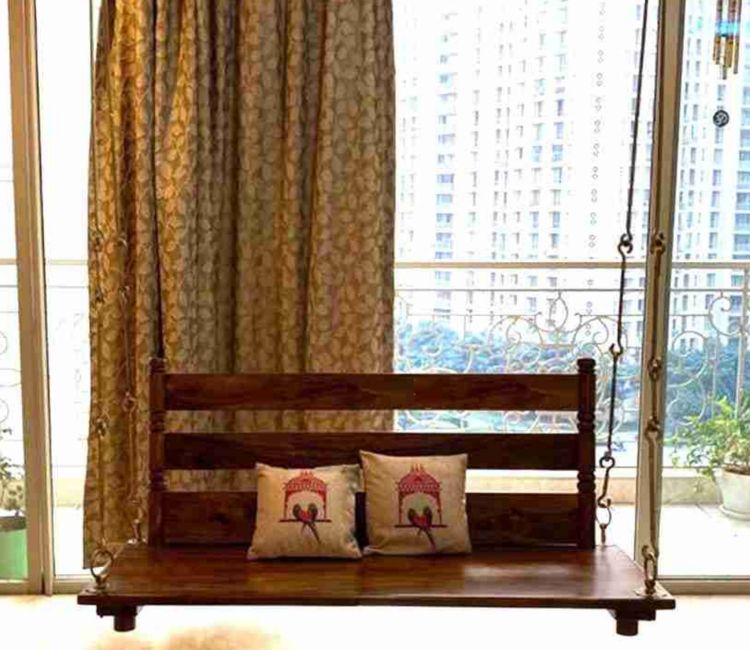 wooden jhula for home in bangalore, chennai, mumbai, pune | hanging chair price | jhula for adults | wooden uyyala models