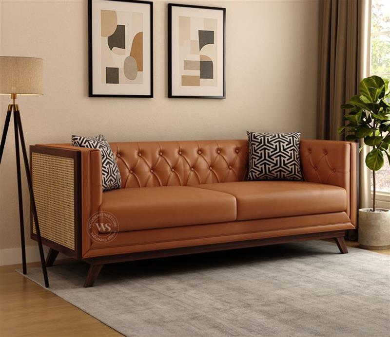 brown simple sofa set with storage