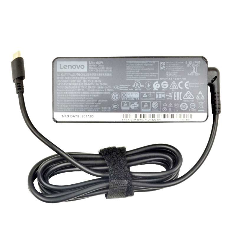 Original 65W USB-C Lenovo IdeaPad Yoga 720-13IKB 81C3 AC Adapter +Cord